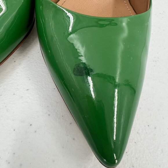 Ferragamo 8 Green Patent Leather Pointed Pumps - Picture 3 of 16